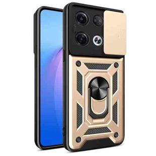 For OPPO Reno8 Pro+ 5G Sliding Camera Cover Design TPU+PC Phone Case(Gold)