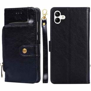 For Samsung Galaxy A04 Zipper Bag Flip Leather Phone Case(Black)