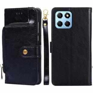 For Honor X8 5G/X6 Zipper Bag Flip Leather Phone Case(Black)