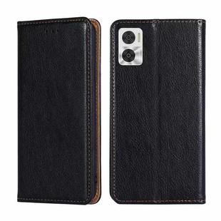 For Motorola Moto E22/E22i Gloss Oil Solid Color Magnetic Leather Phone Case(Black)