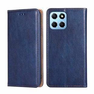 For Honor X8 5G/X6 Gloss Oil Solid Color Magnetic Leather Phone Case(Blue)