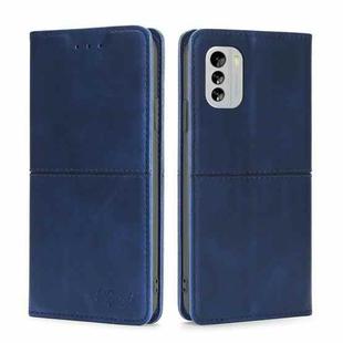 For Nokia G60 5G Cow Texture Magnetic Horizontal Flip Leather Phone Case(Blue)
