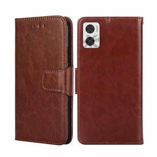 For Motorola Moto E22/E22i Crystal Texture Leather Phone Case(Brown)