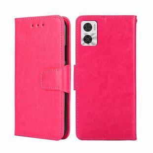 For Motorola Moto E22/E22i Crystal Texture Leather Phone Case(Rose Red)