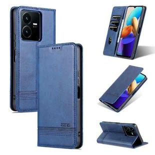For vivo Y22/Y22s/Y35 4G Magnetic Calf Texture Leather Phone Case(Dark Blue)