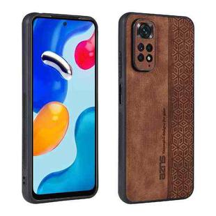 For Xiaomi Redmi Note 11S/Note 11 Global AZNS 3D Embossed Skin Feel Phone Case(Brown)