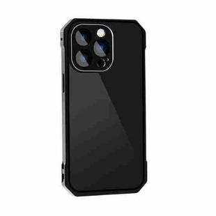 For iPhone 14 Plus Lens Protector Adsorption Lock Phone Case(Black)