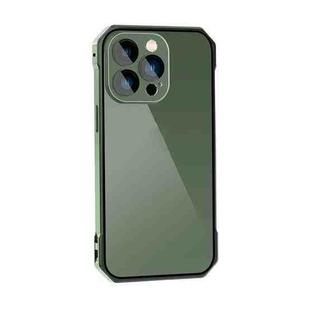 For iPhone 12 Pro Lens Protector Adsorption Lock Phone Case(Green)