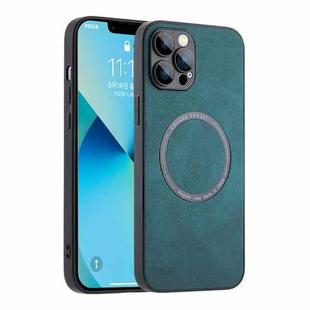 For iPhone 12 Pro Magsafe Leather Texture Phone Case(Green)