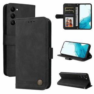 For Samsung Galaxy S23+ 5G Skin Feel Life Tree Metal Button Leather Phone Case(Black)