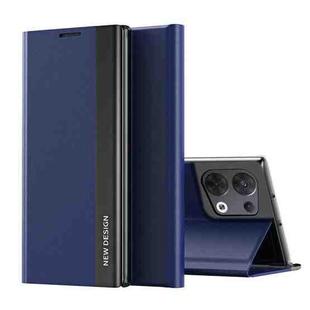 For OPPO Reno8 Side Electroplated Magnetic Leather Phone Case(Royal Blue)