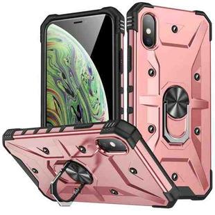 For iPhone X / XS Ring Holder Phone Case(Rose Gold)