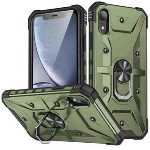 For iPhone XR Ring Holder Phone Case(Army Green)