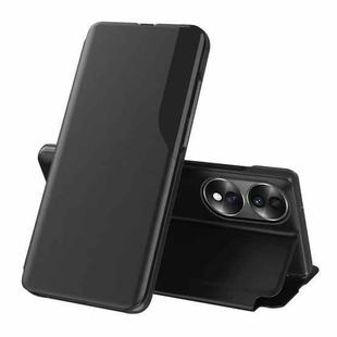 For Honor 70 Attraction Flip Holder Leather Phone Case(Black)