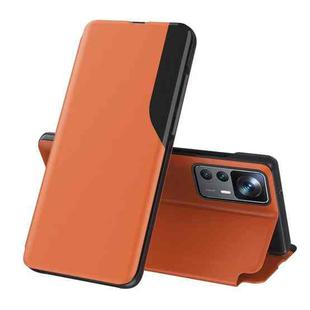 For Xiaomi 12T / 12T Pro / Redmi K50 Ultra Attraction Flip Holder Leather Phone Case(Orange)