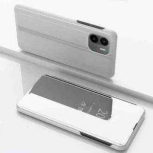 For Xiaomi Redmi A1 Plated Mirror Horizontal Flip Leather Phone Case with Holder(Silver)