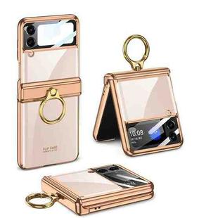 For Samsung Galaxy Z Flip4 GKK Magnetic Folding Phantom Rotary Phone Case with Ring Holder(Gold)