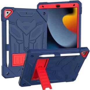 For iPad 10.2 2019/2020/2021 Bumblebee Silicone+PC Shockproof Tablet Case with Holder(Navy Blue)
