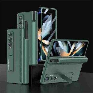 For Samsung Galaxy Z Fold4 GKK Integrated Magnetic Full Coverage Phone Case with Pen Drawer(Night Green)