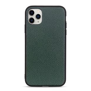 For iPhone 11 Litchi Texture Genuine Leather Folding Protective Case(Green)