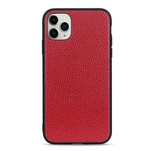 For iPhone 11 Pro Litchi Texture Genuine Leather Folding Protective Case(Red)