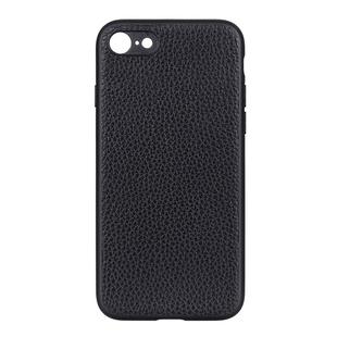 For iPhone SE 2022 / SE 2020 Litchi Texture Genuine Leather Folding Protective Case(Black)