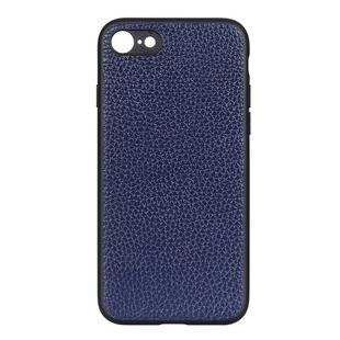 For iPhone SE 2022 / SE 2020 Litchi Texture Genuine Leather Folding Protective Case(Blue)