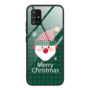 For Samsung Galaxy A21s Christmas Glass Phone Case(Santa Claus)