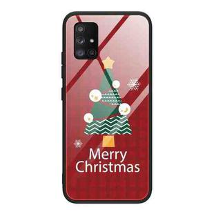 For Samsung Galaxy A21s Christmas Glass Phone Case(Christmas Trees)