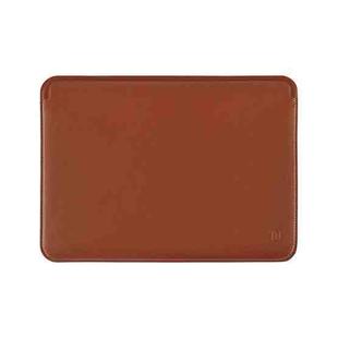 For MacBook Air 13.6 inch 2022 WiWU Skin Pro Platinum Ultra Slim Leather Laptop Bag(Brown)