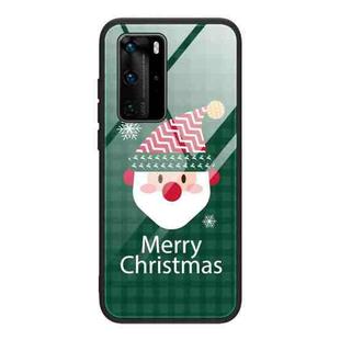 For Huawei P40 Christmas Glass Phone Case(Santa Claus)
