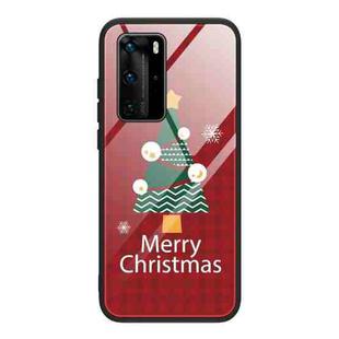 For Huawei P40 Pro / P40 Pro+ Christmas Glass Phone Case(Christmas Trees)