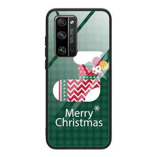 For Honor 30 Christmas Glass Phone Case(Christmas Socks)