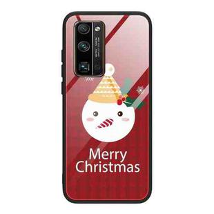 For Honor 30 Pro Christmas Glass Phone Case(Snowman)