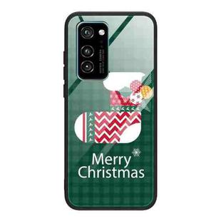 For Honor V30 Christmas Glass Phone Case(Christmas Socks)