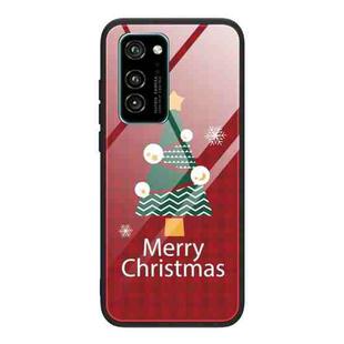 For Honor V30 Christmas Glass Phone Case(Christmas Trees)