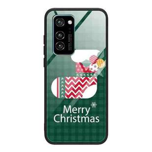 For Honor V30 Pro Christmas Glass Phone Case(Christmas Socks)