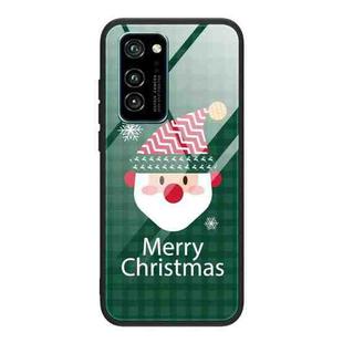 For Honor V30 Pro Christmas Glass Phone Case(Santa Claus)