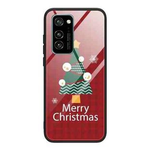 For Honor V30 Pro Christmas Glass Phone Case(Christmas Trees)