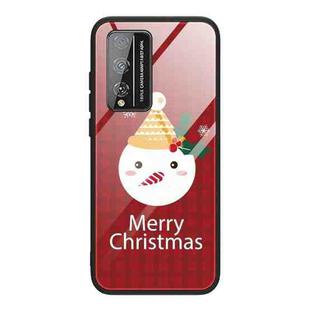 For Honor Play 4T Pro Christmas Glass Phone Case(Snowman)