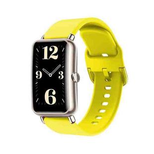 For Huawei B3 Color Buckle Silicone Watch Band(Yellow)