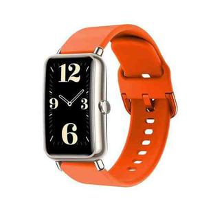 For Huawei B3 Color Buckle Silicone Watch Band(Orange)