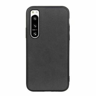 For Sony Xperia 5 IV Two-color Cowhide Texture PU Shockproof Phone Case(Black)