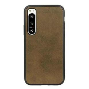 For Sony Xperia 5 IV Two-color Cowhide Texture PU Shockproof Phone Case(Green)