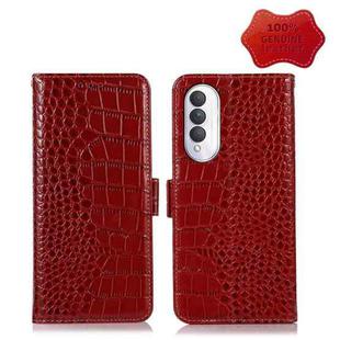 For Xiaomi Redmi A1+ Crocodile Top Layer Cowhide Leather Phone Case(Red)