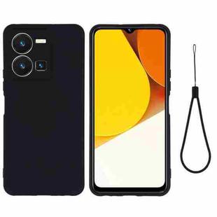 For vivo Y35 4G Solid Color Liquid Silicone Shockproof Full Coverage Phone Case(Black)