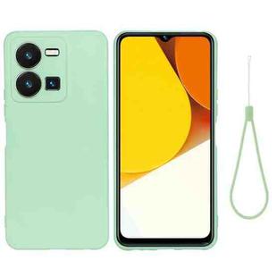 For vivo Y35 4G Solid Color Liquid Silicone Shockproof Full Coverage Phone Case(Green)