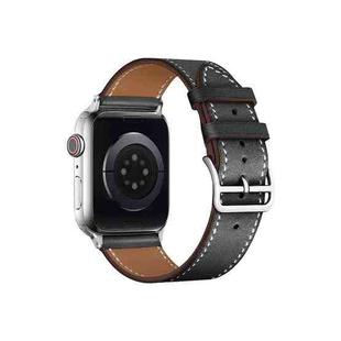 For Apple Watch SE 2022 44mm imak PG1 Series Leather Watch Band(Black)