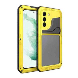 For Samsung Galaxy S22 5G Metal + Silicone Phone Case with Screen Protector(Yellow)