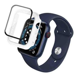 For Apple Watch SE 2022 44mm imak PC Frame Case with Tempered Glass Film(White)